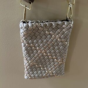 Haute Shore Elegant Woven Gold & tan Crossbody Bag NWOT